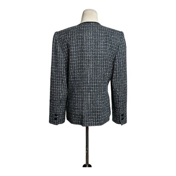 Sag Harbor black tweed sequin trim detail button blazer size 12 - Picture 9 of 10